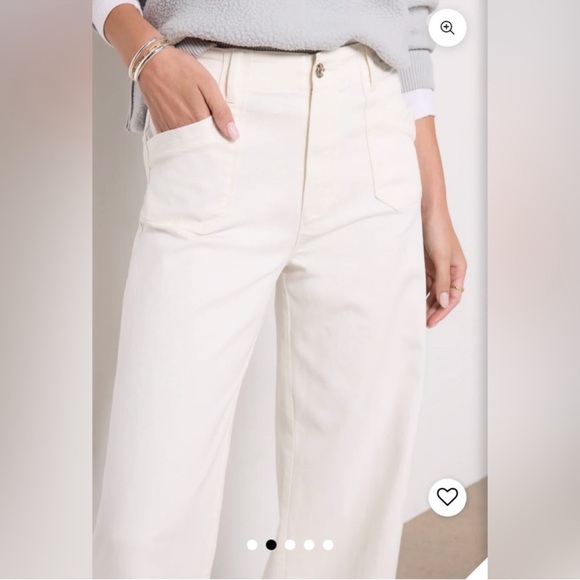 Paige Anessa 31” Wide leg Jeans Size 29 white raw hem high rise - Picture 4 of 4